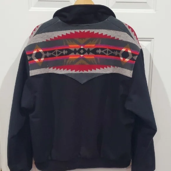 Pendleton VINTAGE 90'S High Grade Western Wear Black & Red Bomber Jacket Xlarge - Picture 8 of 13